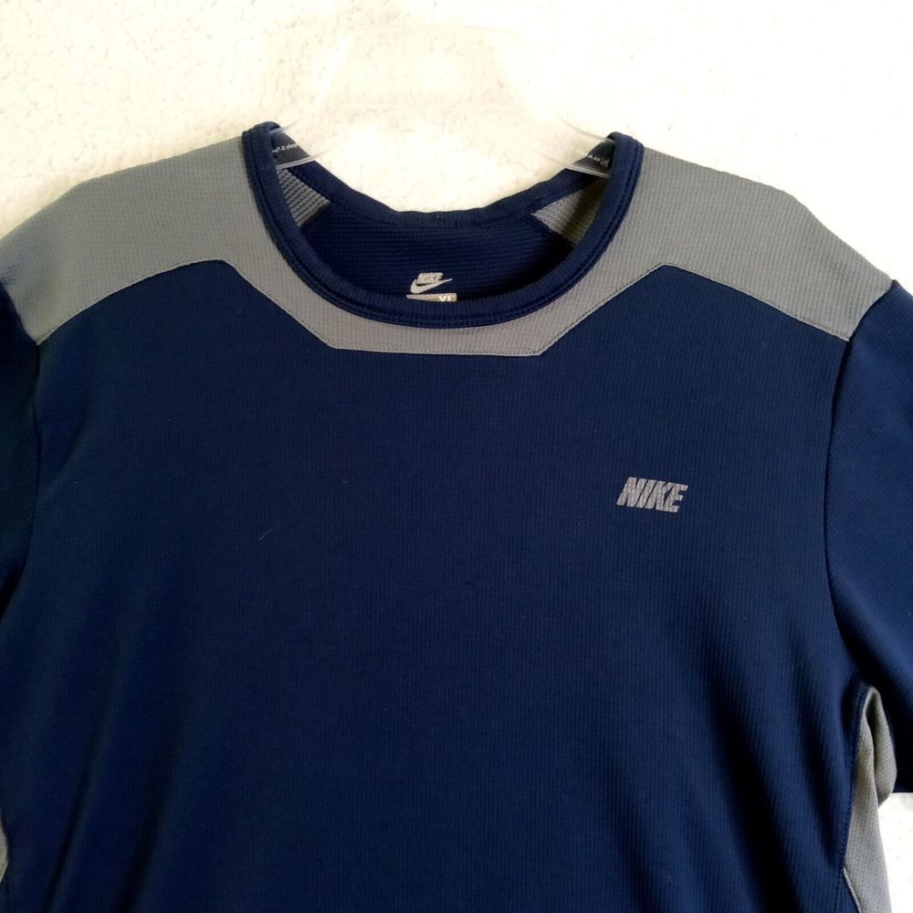Nike Navy and Gray Short Sleeve Performance Tee